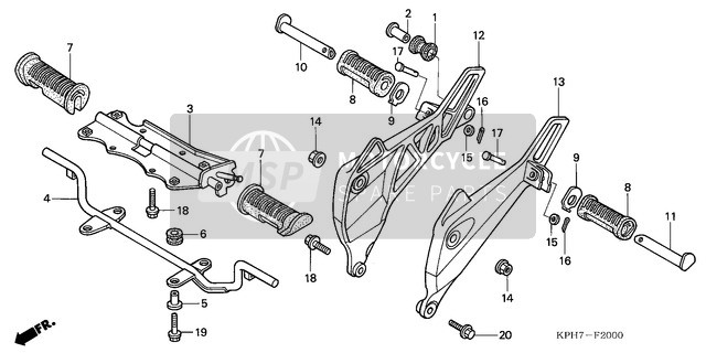 50715KPH900, Soporte,  Estribo Asiento, Honda, 0